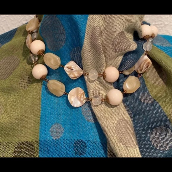 Cream Beads & MOP Pieces 30.5” Necklace - Picture 7 of 9